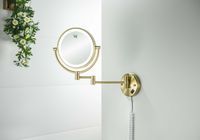 Товар: AQ4915BG зеркало косметическое настенное с подсветкой 5х, шлиф. золото - фото 7 AQ4915BG зеркало косметическое настенное с подсветкой 5х, шлиф. золото — фото 7, Косметические зеркала