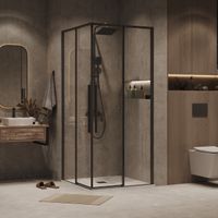 Товар: Душевое ограждение Grossman Galaxy 300.K33.01.8080.21.00 (80*80*195) квадрат,раздвижная,черный матовый,стекло прозрачное,1 место - фото 2 Душевое ограждение Grossman Galaxy 300.K33.01.8080.21.00 (80*80*195) квадрат,раздвижная,черный матовый,стекло прозрачное,1 место — фото 2, Душевые кабины и ограждения