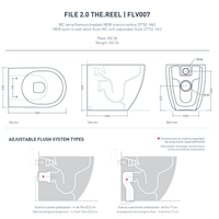 Унитаз Artceram File 2.0 напольный приставной к стене безободковый слив универсальный saniglaze турбо смыв the.reel цвет черный матовый арт-FLV007 17 00 — фото 4, Приставные унитазы