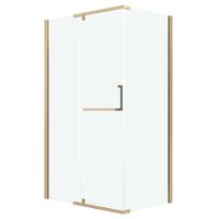 Душевое ограждение Grossman Pragma 100.K33.03.120.32.00-200.K33.03.100.32.00 (120х100х195) распашная,золото сатин,стекло прозрачное,2 места арт-120.K33.03.1210.32.00 — фото 1, Прямоугольные душевые уголки