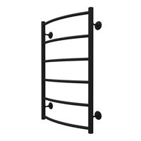 Полотенцесушитель водяной AZARIO VERONA 500/800 6 секций, нижнее/диагональное подключение, 1/2", черный арт-AZ83874B — фото 1, Водяные полотенцесушители