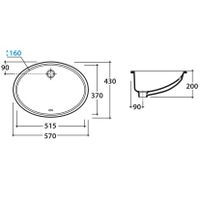 Раковина GLOBO LAVARREDO под столешницу без отверстий цвет белый арт-VA018BI — фото 3, Раковины встраиваемые сверху
