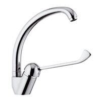 Смеситель для кухни с хирургической ручкой Сантаком stOMEGA 4179, хром — фото 1, Смесители для кухни