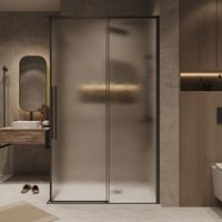 Душевое ограждение Grossman Galaxy 1/2.K33.01.12.21.02-1/2.K33.01.80L.21.02 (120х80х195) раздвижная,черный матовый,стекло шиншилла,2 места арт-300.K33.01.12R80L.21.02 — фото 3, Прямоугольные душевые уголки