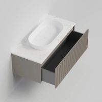 Тумба под раковину подвесная La Fenice Terra , бежевая арт-FNC-01-TER-C-100 — фото 7, Тумбы под раковину