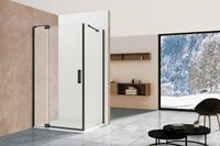 Душевой уголок Extra , 900/1000*800, черный, стекло прозрачное арт-VSR-1E901080CLB — фото 1, Прямоугольные душевые уголки