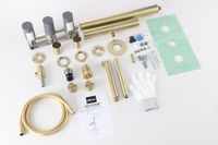 Душевая система ABBER Perfekte 316 скрытого монтажа с изливом, золото брашированное арт-AF8A50BG — фото 2, Встраиваемые душевые комплекты