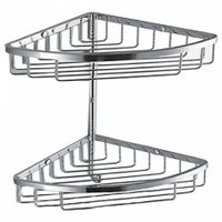 Полочка корзинка COLOMBO DESIGN ANGOLARI B9617 угловая двойная с крючком цвет хром — фото 2, Полки