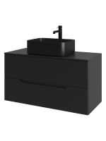 Orange Line Li-100TubMDF+B02-460MB тумба с раковиной подвесная 100 см, черный Li-100TubMDF+B02-460MB — фото 6, Тумбы с раковиной