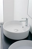 Раковина Scarabeo GEO R накладная с переливом с одним отверстием цвет белый арт-8029/R — фото 2, Раковины накладные