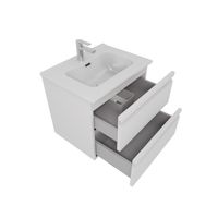 Комплект мебели:Тумба 60 см ВЕГА с раковиной AQ0460-00, 2 ящика,цвет белый мат арт-AQ77060-MW — фото 2, Тумбы с раковиной