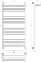 Полотенцесушитель водяной Сунержа Богема с полкой+ 1200х600 Белый арт-12-0223-1260 — фото 2, Водяные полотенцесушители