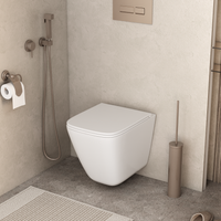 Унитаз подвесной Grossman GR-4479SQC (490х340х385) безободковый,белый с тонкой крышкой,микролифт,смыв торнадо,закрытое дно,1 место — фото 1, Подвесные унитазы