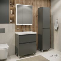 Тумба напольная "МЕРКАДО-80 см" с 2-я ящ. графит матовая (ум. Classica-80) 108075 — фото 2, Комоды и тумбы для ванной комнаты