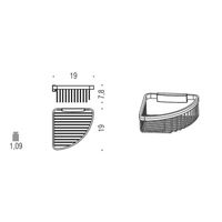 Полочка корзинка COLOMBO DESIGN ANGOLARI B9648 угловая одинарная съемная цвет хром — фото 1, Полки