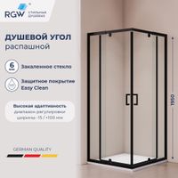 Душевой уголок квадратный RGW PA-038B 800x800, профиль черный, стекло прозрачное/6 мм, арт-350803888-14