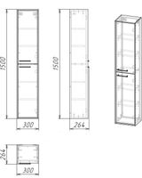 Пенал подвесной "РЕАЛ-30 см" универсальный веллингтон/бетон Арья 303007 — фото 2, Пеналы для ванной комнаты
