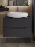 Товар: Orange Line Li-80TugMDF+B08-640W тумба с раковиной подвесная 80 см, графит/белый Li-80TugMDF+B08-640W - фото 3 Orange Line Li-80TugMDF+B08-640W тумба с раковиной подвесная 80 см, графит/белый Li-80TugMDF+B08-640W — фото 3, Тумбы с раковиной