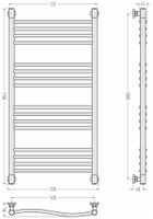 Полотенцесушитель водяной Сунержа Флюид+ 1000х500 Матовый белый арт-30-0222-1050 — фото 2, Водяные полотенцесушители