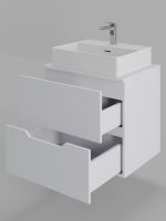 Orange Line Li-60TuwMDF+B04-500W тумба с раковиной подвесная 60 см, белый Li-60TuwMDF+B04-500W — фото 3, Тумбы с раковиной