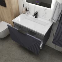 Тумба подвесная "БЛИСС-80 см" с 1 ящ. графит матовая (ум. Блисс-80 см.) 108048 — фото 5, Комоды и тумбы для ванной комнаты