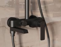 Душевая стойка с изливом, черный матовый арт-VSFS-413MB — фото 1, Душевые стойки