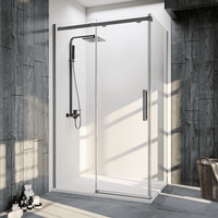 Душевой угол Veconi Rovigo RV-070GR, 1200х1000х1950, брашированный графит, прозрачное стекло RV070GR-120100-01-C4 — фото 1, Душевые уголки