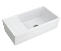 Кухонная мойка SIMAS LAVABI накладная глазированная с 4 сторон без отверстий цвет белый Q540 — фото 1, Кухонные мойки