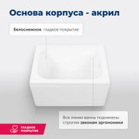 Акриловая ванна Aquanet Seed 100x70 (с каркасом) 00216658 — фото 9, Акриловые ванны