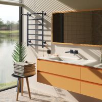 Aringa Порто полотенцесушитель лесенка электрический с полкой 80*50, графит AR03034GR — фото 3, Электрические полотенцесушители