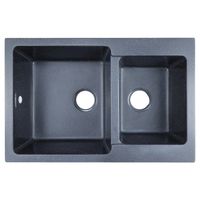 Товар: Кухонная мойка AZARIO Ostin 770x510х210 искусственный мрамор, двойная, сифон в комплекте, цвет черный арт-CS00105244 - фото 4 Кухонная мойка AZARIO Ostin 770x510х210 искусственный мрамор, двойная, сифон в комплекте, цвет черный арт-CS00105244 — фото 4, Кухонные мойки