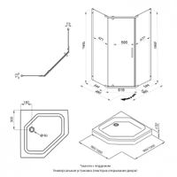 ДШ "Дека-Хром", 100х100, пятиуг., (2 места) арт-Щ0000056789 — фото 10, Душевые уголки трапеция