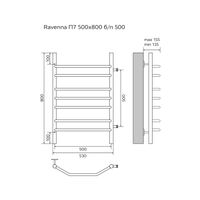 Товар: Полотенцесушитель водяной AZARIO RAVENNA 500/800 7 секций, боковое подключение, 1", хром арт-AZ07558 - фото 4 Полотенцесушитель водяной AZARIO RAVENNA 500/800 7 секций, боковое подключение, 1", хром арт-AZ07558 — фото 4, Водяные полотенцесушители