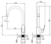Смеситель для кухонной мойки AZARIO TAVIRA керамический картридж, хром арт-AZ-WKE56411C-X63 — фото 1, Смесители для кухни