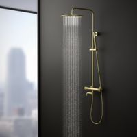 Душевая система с термостатом Timo Saona SX-2380/17 золото матовое — фото 3, Душевые системы