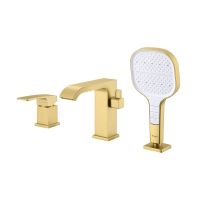 Смеситель на борт ванны Raglo , золотой сатин арт-R02.31.03 — фото 1, Смесители на борт ванны