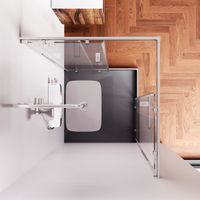 W84G-403-9090-MT Душевое ограждение Func Square Slide 90х90, мат хром, прозрачное — фото 1, Душевые кабины и ограждения