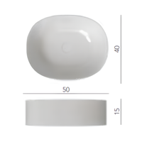 Раковина Scarabeo SKINNY накладная без перелива без отверстий цвет белый арт-5408 — фото 7, Раковины накладные