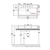 Раковина GLOBO STONE подвесная цвет белый арт-SCQ911BI — фото 3, Раковины накладные