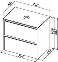 Столешница Allen Brau Activity 70 1.35021.ST акриловый камень сатин 1.34021.ST — фото 1, Столешницы под раковину