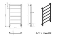 Полотенцесушитель электрический Grota Soffi K 530х1000 черный Soffi K 530х1000 RAL9005 EL — фото 4, Электрические полотенцесушители