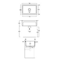 Кухонная мойка SIMAS LAVABI накладная без отверстий цвет белый Q500 — фото 2, Кухонные мойки