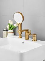 Смеситель на борт ванны BELZ, брашированное золото, арт-B66713-5 — фото 2, Смесители на борт ванны