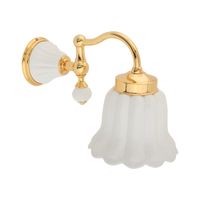 OLIVIA Светильник настенный, плафон керамика белая, золото 17473 — фото 1, Светильники в ванную