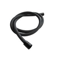 Шланг душевой текстиль, ПВХ, 1500 мм, с латун конич гайкой и защитой от скруч, черный мат арт-AQM1503MB — фото 1, Душевые шланги