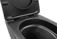 Унитаз подвесной Azario VELA 360х480х360 безободковый, система смыва "Торнадо", с быстросъемным сиденьем "Микролифт", черный матовый арт-AZ-2480MB — фото 5, Подвесные унитазы