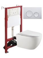 Agger Унитаз подвесной безободковый TORNADO белый с инсталляцией, микролифт, кнопка смыва хром арт-ATI12150+APB100 — фото 9, Комплекты унитаз + инсталляция