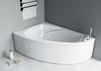 Ванна ТИОРА пустая, литой мрамор левая 1545х1050 01010023 — фото 1, Ванны