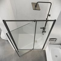 Дверь в нишу Niagara Nova NG-35-12AGR (120х195) распашная,графит,стекло прозрачное,1 место — фото 6, Распашные душевые двери