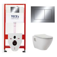 КОМПЛЕКТ TECE + beWash: 9400412 Инсталляция для подвесного унитазаTECE + BeWash Vettern Унитаз подвесной с функцией биде с сиденьем микролифт белый глянец 82323601+EVB7382 арт-TC41282601 — фото 2, Комплекты унитаз + инсталляция